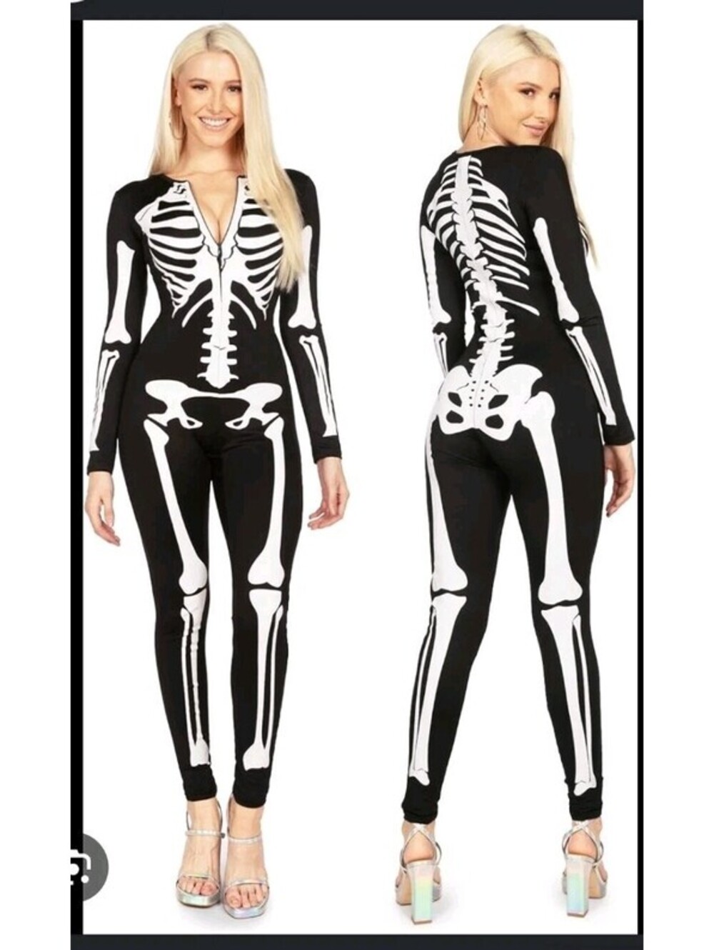 Tipsy Elves skeleton Body suit  costume Xs